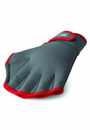 Speedo Glove Aquatic Fitness Handschuh, Charcoal/Rot, L