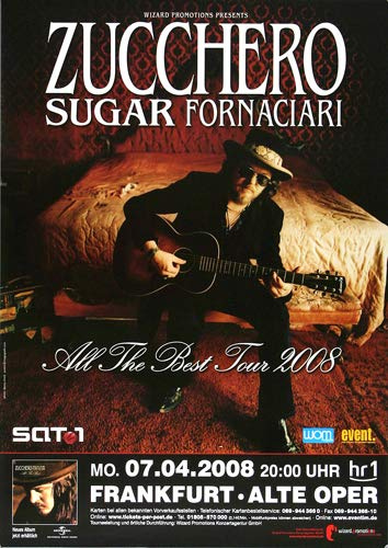 Zucchero - All The Best, Frankfurt 2008 » Konzertplakat/Premium Poster | Live Konzert Veranstaltung | DIN A1 «