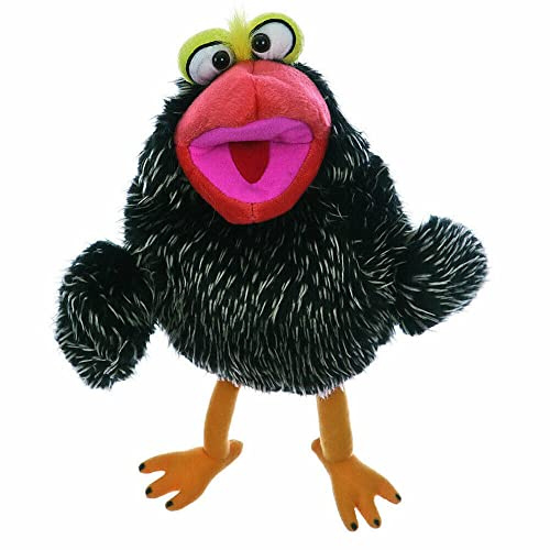 Living Puppets Handpuppe Petriezius Piepspatz, Größe: 25cm, schwarz, W258, angenehm weiches Material
