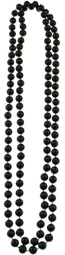 B&S Trendz 80s Style 48 Inch Black Plastic Bead Necklace
