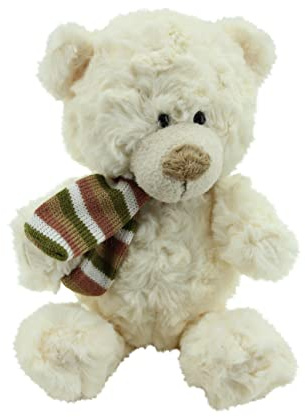 Sweety Toys 3808 Teddybär Plüschbär Kuschelbär Plüschtier Teddy Bär 29 cm,Weiss, mit Schal supersüss Artikel 3808