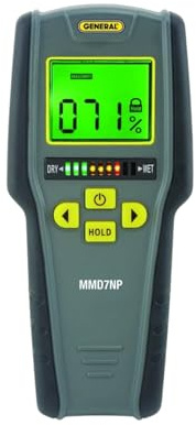 General Tools Digital Moisture Meter MMD7NP - Humidity Sensor- Pinless and Non-Invasive