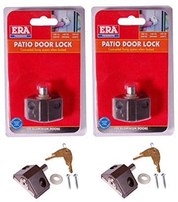 ERA Saracen Patio Door Key Locking Security Bolt in Brown Pair of 2 G1667 FREE DELIVERY