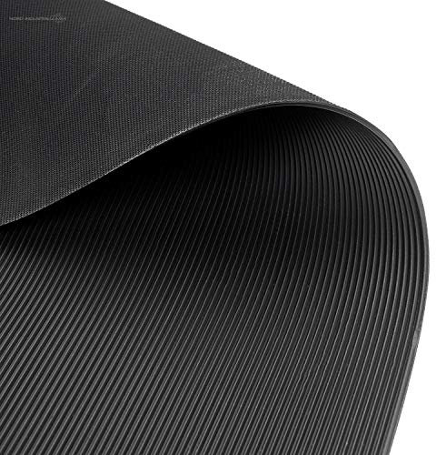 Nord-Industriegummi - Gummimatte Feinriefen - Anti-Rutsch Gummiläufer fein gerippt - 1m² Feinriefenmatte 1,2 x 0,83m, Stärke: 3mm, Schwarz - Als Schutzmatte, Bodenbelag, Kabelschutzmatte