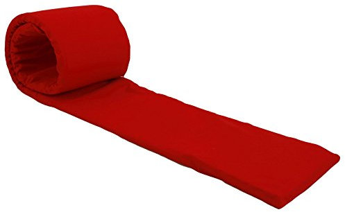 Hans-Textil-Shop Bierbankauflage Polyester | Sitzauflage, Auflage, Schaumstoffkern, Pflegeleicht, Robust, Wiederverwendbar, Wechselbarer Bezug mit Reißverschluss, Made in Europe (Rot, 220x25 cm)