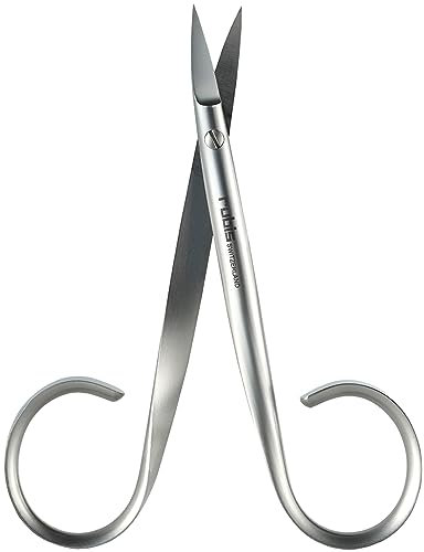 Rubis Classic Nagelschere gebogen - Hochwertige spitze Profi Nagelschere für Fingernagel und Nagelhaut, fein