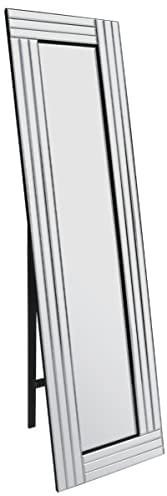 MirrorOutlet Large Modern Triple Edge Venetian Free Standing Cheval Mirror 5FT X 1FT4, Silver, 150x40,SWS038