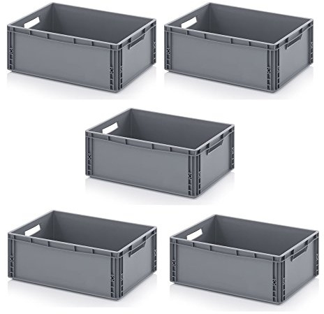 Auer Packaging 5x Eurobehälter 60 x 40 x 22 inkl. gratis Zollstock 5er Set
