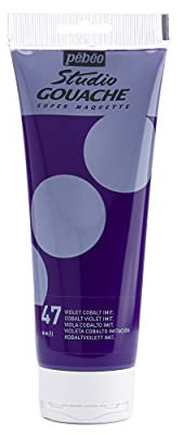 Pébéo – Peinture Gouache 220ml – Tube de Peinture Gouache Qualité Fine – Idéal Travaux Étude – 1 Tube de 220 ml Violet Cobalt 270-047