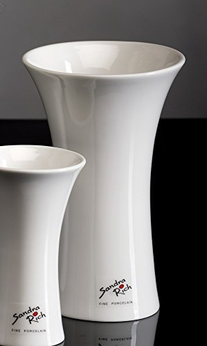 Sandra Rich Porzellanvase Tulip weiß konkav 17 cm hoch Ø 10,5 cm