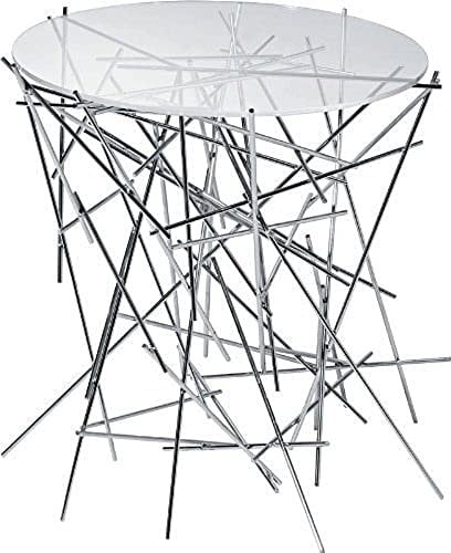 Alessi FC09 Blow up - Mesa Auxiliar (Base de Acero Cromado y Tablero de Cristal)
