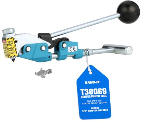 BAND-IT T30069 Center Punch Tool, Includes Adapter For 3/8 Wide Center Punch Clamps, Hand Tool To Be Used With 5/8 Wide Center Punch Style Clamps
