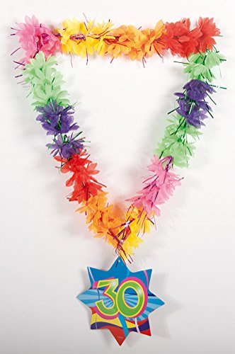 Decorative Hawaii Lei Tinsel Happy 30th Birthday