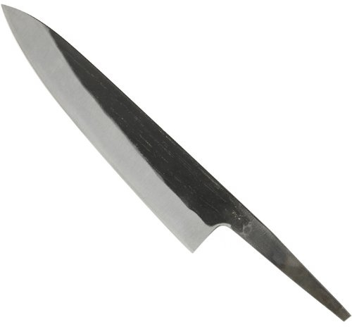 Klingenrohling mit schwarzer Schmiedehaut, dreilagig, Gyuto 180 mm