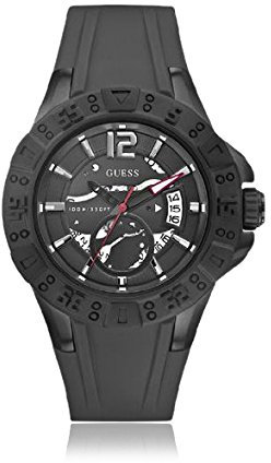 Guess Herren-Armbanduhr XL Magnum Analog Quarz Silikon W0034G3