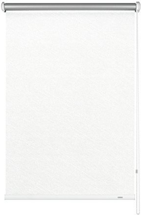Gardinia Seitenzug-Rollo mit Thermo-Rückseite, Decken-, Wand- oder Nischenmontage, Höchste Lichtreflektion, Energiesparend, Alle Montage-Teile inklusive, Streifen weiß, 162 x 180 cm (BxH), 6495162180