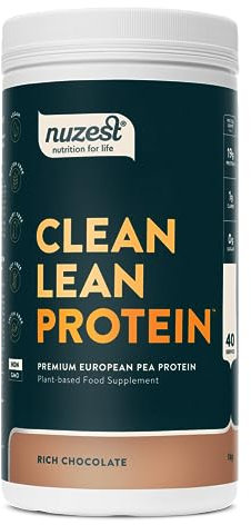 Nuzest - Erbsenproteinpulver - Clean Lean Protein - Schokolade - Veganer Proteinshake - Pflanzenbasiert, Kalorienarm & Kohlenhydratarm - Laktosefrei - Glutenfrei - Milchfrei - 1kg (40 Portionen)