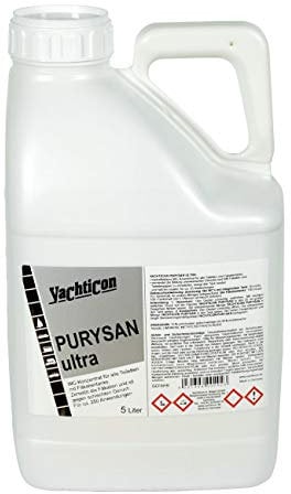 Yachticon Purysan Ultra Sanitärflüssigkeit 5 Liter– hochkonzentriertes WC-Konzentrat für chemische Toiletten & Fäkalientanks, geruchsneutralisierend, formaldehydfrei, >90% biologisch abbaubar