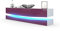 Vladon Lowboard City, Made in Germany, TV-Kommode mit Sockelelement, 1 offenem Fach und 3 Schubkästen, Weiß matt/Brombeer Hochglanz, inkl. LED-Beleuchtung (178 x variabel x 39 cm)