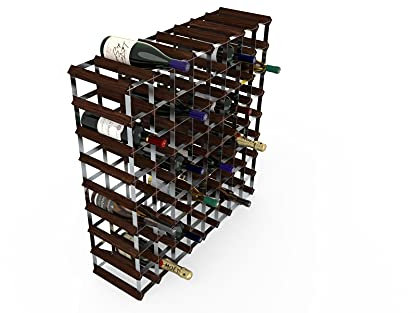 RTA WINE0166 Traditionelles Weinregal für 72 Flaschen – Kit – Dark Pine (FSC), Stahl, Kiefer dunkel, 48