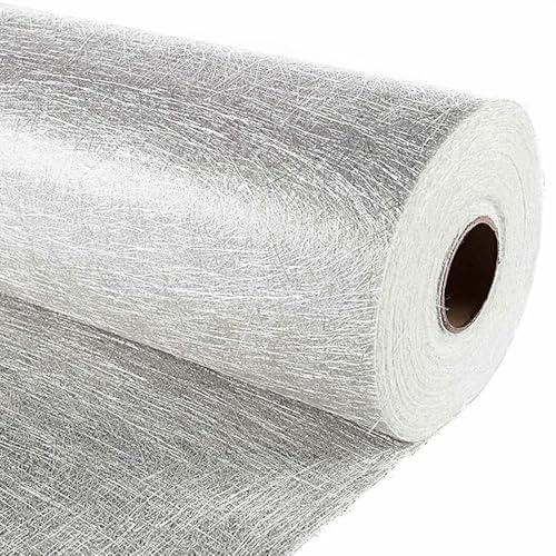 Fibra di vetro MAT x vetroresina, 300 gr/mq, telo 10 m x 1,25 m, composta da filamenti + appretto a polvere, per resine epossidiche + vinilesteri + poliesteri