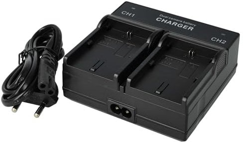 vhbw Dual Ladegerät kompatibel mit Blackmagic Micro Cinema Camera 4K Kamera Camcorder/Akku - Ladeschale, Ladestandsanzeige, 4.2/8.4 V