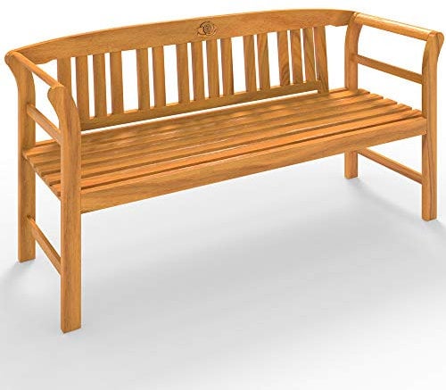 Casaria® Gartenbank Wetterfest Holz FSC®-Zertifiziert 480kg Belastbar 3-Sitzer Armlehne Rückenlehne 158x43cm Garten Balkon Holzbank Eukalyptus Braun
