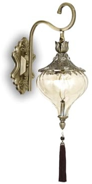 Ideal Lux Wandleuchte HAREM AP1, 1-flammig, E27, Antik-Messing