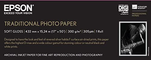 Epson C13S045054 Traditional photo paper inkjet 330g/m2 432mm x 15m 1 Rölle Pack