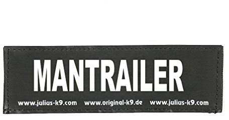 Interchangeable Patches, 1 pair, MANTRAILER, Size: Small, Black