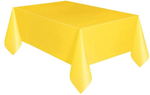Rechteckige Kunststoff-Tischdecke, Sonnenblumengelb, 137,2 x 274,3 cm, Elegantes Design und Premium-Qualität, ideal für Partys, Veranstaltungen und den täglichen Gebrauch