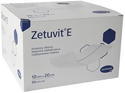 Zetuvit E Saugkompressen 10x20cm unsteril 50 Stk.
