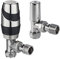 Terrier 632322 Thermostatic Radiator Anthracite and Chrome 15mm Connection Angle Body & Matching CP lockshield Valve