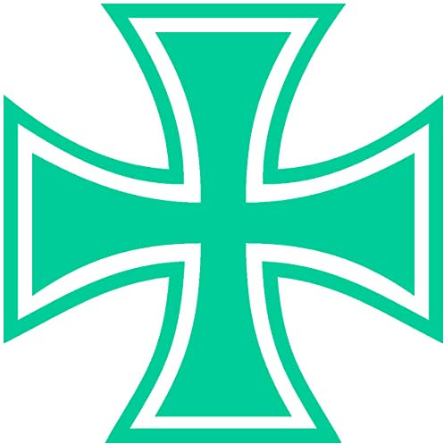 Samunshi® Aufkleber Eisernes Kreuz Motiv türkis 90 x 90cm