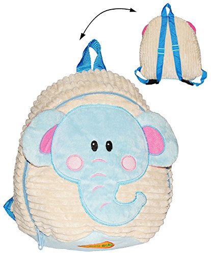 alles-meine.de GmbH 3-D Effekt - Elefant Soft & Plüsch Rucksack - Tasche für Kinder - Plüschtier - SUPERWEICH ! - Jungen Mädchen z.B. für Kindergarten und Vorschule/Kinderr..