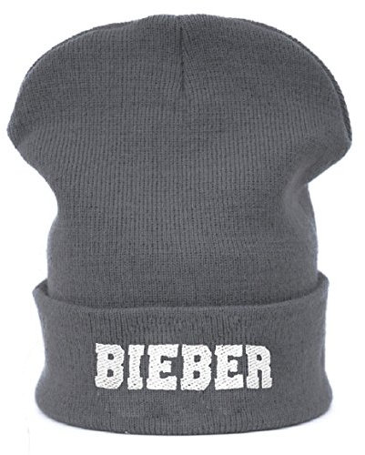 Morefaz Beanie Hüte Mützen Damen Herren Jungen Bastard Meow Swag Wasted Diamant TM (Bieber Gray)