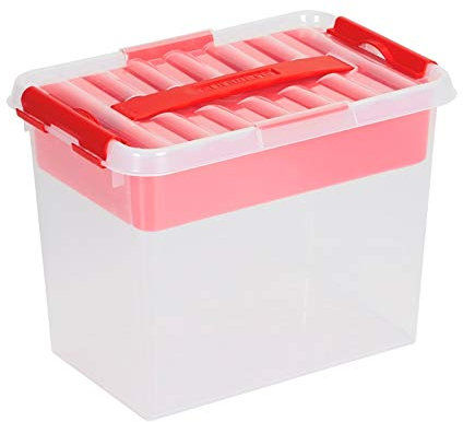 SUNWARE Q-Line Multi Box - 9 Liter - 300 x 200 x 220 mm - transparent/rot