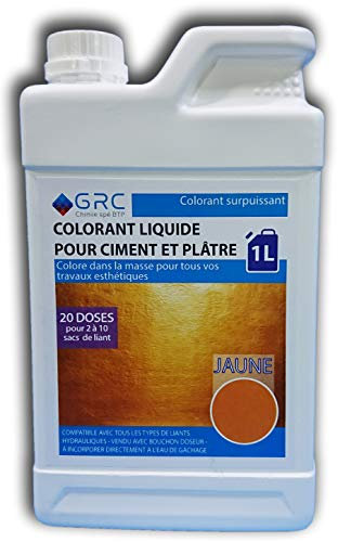 GRC - Colorant JAUNE liquide pour ciment et plâtre 1L