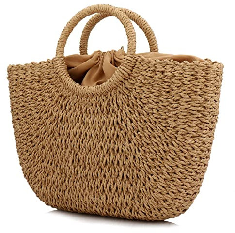 Straw Bags, Women's Straw Handbags Large Hobo Bag Summer Beach Tote Woven Handle Shoulder Bag