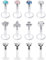 LAURITAMI 12stk Lippenpiercing Labret Stecker Bioflex 8mm 16G Medusa Monroe Flexibel Kunststoff Retainer Piercing Lippe