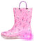 Hugrain Stivali da pioggia luminosi per bambini piccoli, Fenicottero rosa, 2 Big Kid