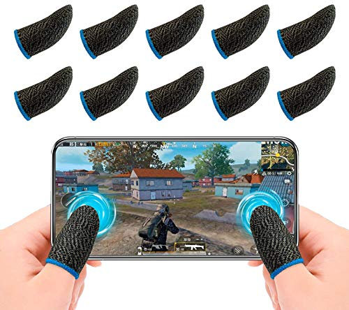 Newseego PUBG Mobile Game Sleeve Finger [10 Pack], [Upgraded] Anti-Transpiration Respirant Finger Manches Écran Tactile Tir et Visée Sensibles - Finger Manches pour Couteaux Out pour Android et iOS