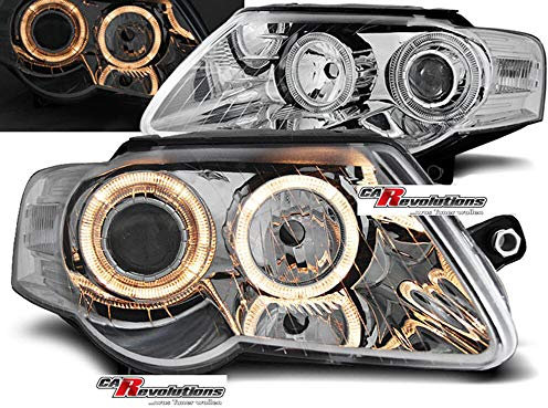 CR-Lights Angel Eyes Scheinwerfer für VW Passat 3C chrom inkl Motor 03.05-10