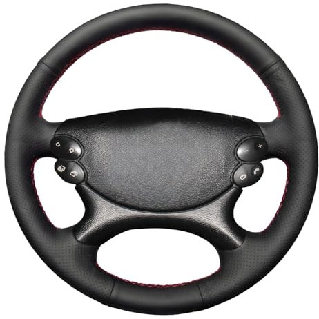 MEWANT Lenkradbezug DIY Hand Nähen Lenkradhülle aus Echtleder Lenkradschoner für Benz W211 E230 E280 E350 CLS350 CL500 G500 G55 AMG SL350 CLK 200 240 280 350