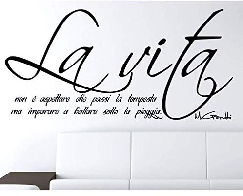 Italia Adesivo Murale Frase Citazione Wall Stickers Adesivi Murali LA VITA NON è ASPETTARE CHE PASSI LA TEMPESTA 45 * 100cm