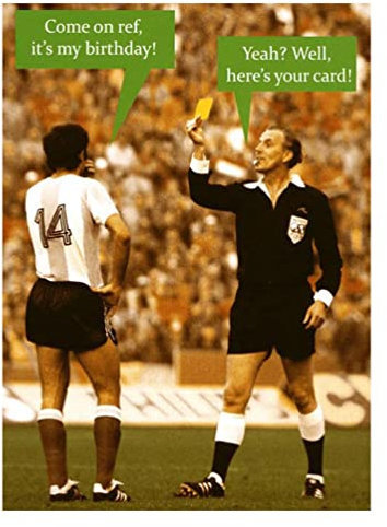 Lustige Fußball-Geburtstagskarte – gelbe Karte, perfekt für Ihn