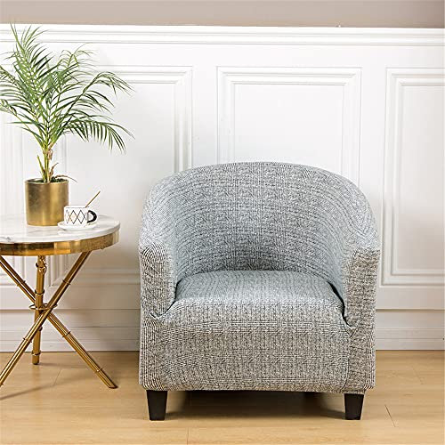 Highdi Sesselschoner Modern Bedruckter Sesselbezug Stretch Husse mit Elastisch Universal Sofabezug Sofaüberwurf für Einzelsofa, Clubsessel, Loungesessel, Cocktailsessel (Hellgrau)