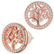 Micory Damen Lebensbaum Ohrringe Rosegold Ohrstecker 925 Sterling Silber mit Geschenkbox,Durchmesser 11mm