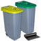 Denox PK3336 Pack Reciclaje Reciclo 110 litros Abierto c/u: 220 litros totales, en 2 contenedores, en Colores Verde/Amarillo