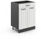 Vicco Küchenunterschrank R-Line, Weiß Landhaus/Anthrazit, 60 cm mit Schublade, ohne Arbeitsplatte
